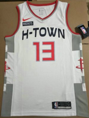 NBA 13 Harden Rockets 19-20 City Maillot blanc imprimé